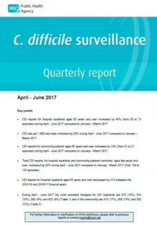 C.difficile surveillance report quarter April-June 2017